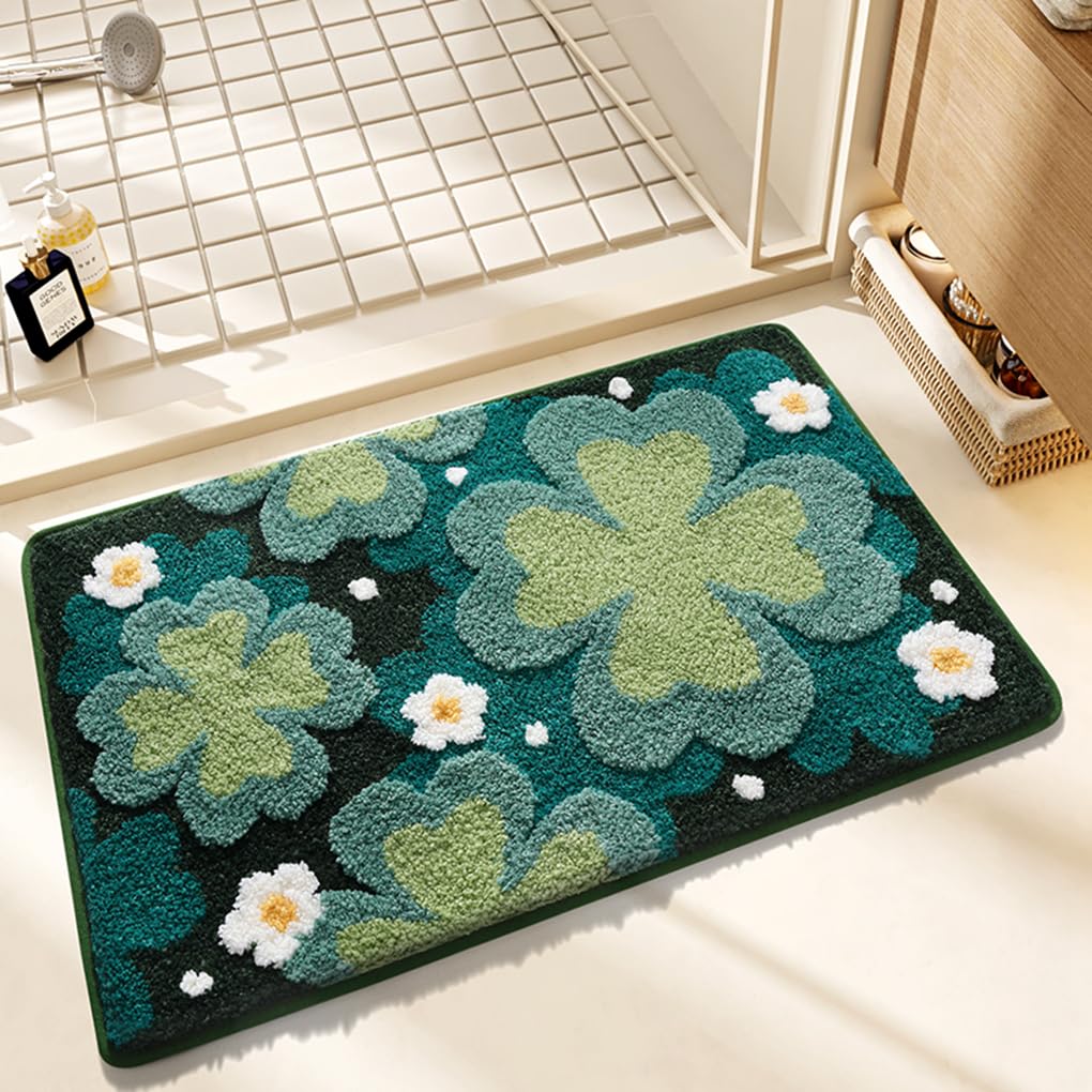 バスマット 40×60cm 吸水速乾 ふわふわ マイクロファイバー 滑り止め付き 抗菌防臭 厚手 洗濯機対応 乾きやすい お風呂マット 脱衣所 洗面所用 おしゃれ 北欧風 ORYSD118