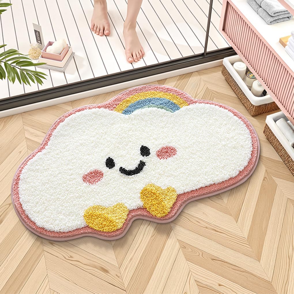 バスマット 40×60cm 吸水速乾 ふわふわ マイクロファイバー 滑り止め付き 抗菌防臭 厚手 洗濯機対応 乾きやすい お風呂マット 脱衣所 洗面所用 おしゃれ 北欧風 ORYSD137