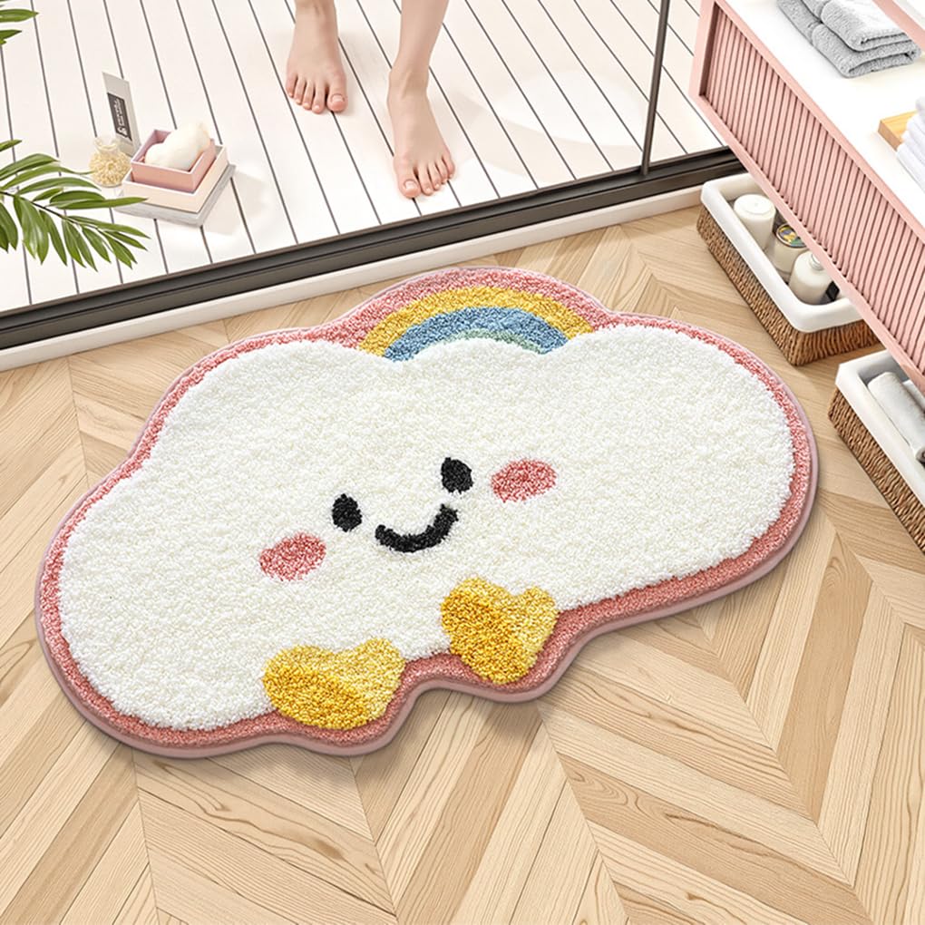 バスマット 40×60cm 吸水速乾 ふわふわ マイクロファイバー 滑り止め付き 抗菌防臭 厚手 洗濯機対応 乾きやすい お風呂マット 脱衣所 洗面所用 おしゃれ 北欧風 ORYSD137