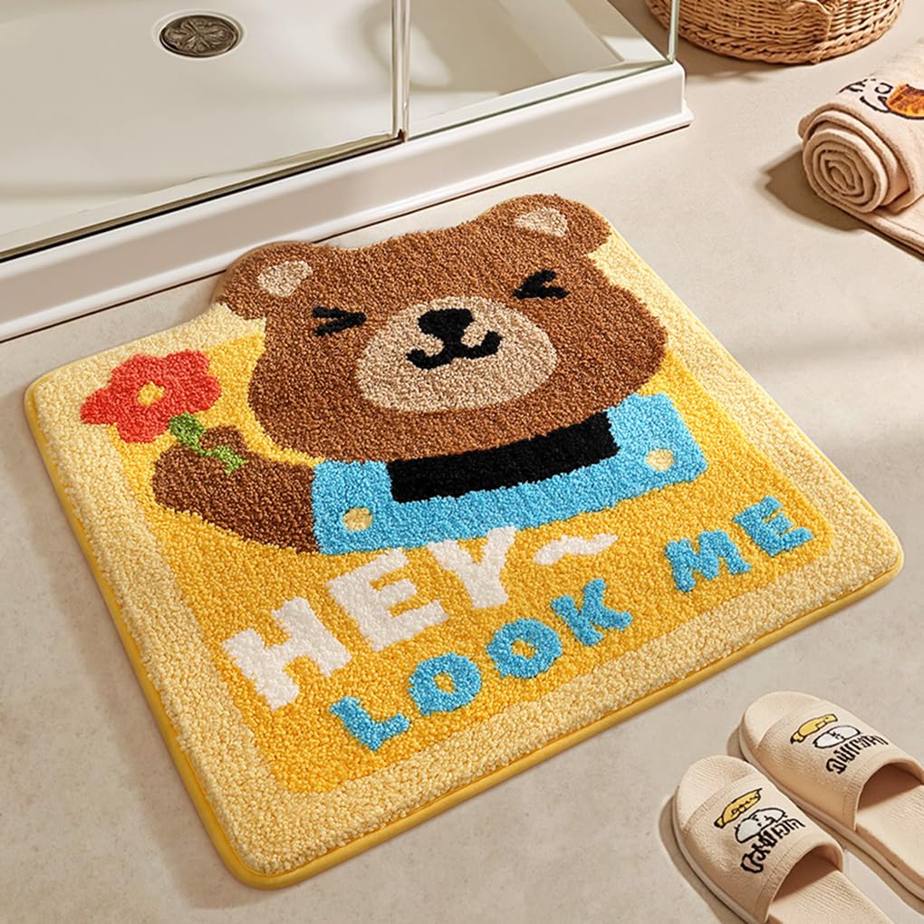 バスマット 44×50cm 吸水速乾 ふわふわ マイクロファイバー 滑り止め付き 抗菌防臭 厚手 洗濯機対応 乾きやすい お風呂マット 脱衣所 洗面所用 おしゃれ 北欧風 ORYSD127