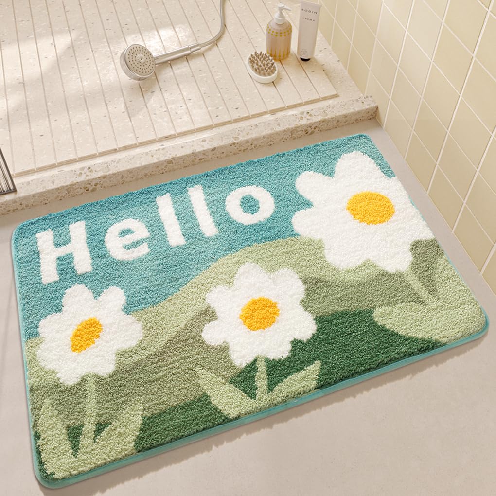 バスマット 40×60cm 吸水速乾 ふわふわ マイクロファイバー 滑り止め付き 抗菌防臭 厚手 洗濯機対応 乾きやすい お風呂マット 脱衣所 洗面所用 おしゃれ 北欧風 ORYSD87
