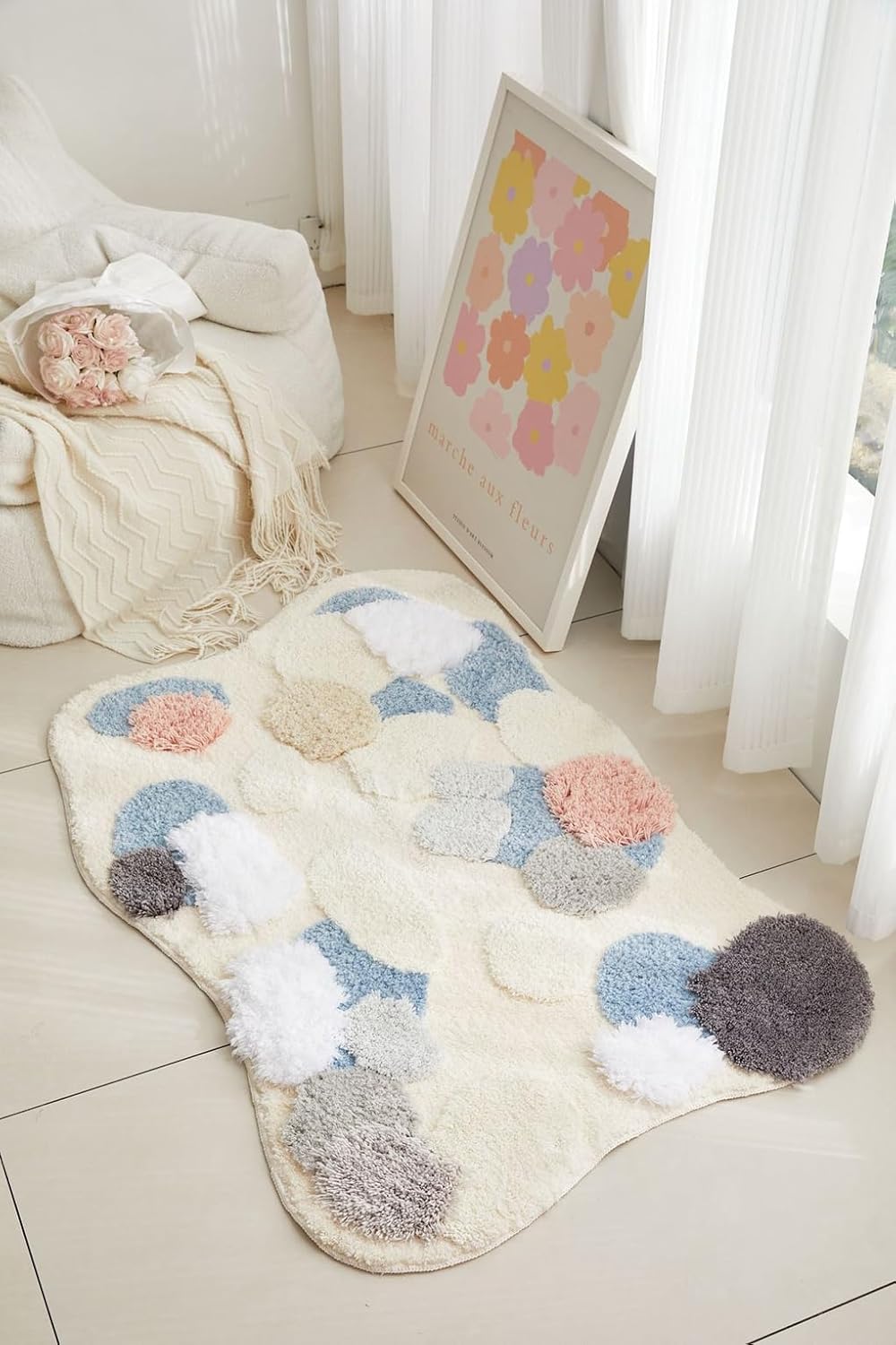 「Tuokus」モスラグ ラグマット 80×50cm 苔風デザイン 立体パイル 厚手 植毛ラグ 柔らかい ふわふわ 防音 TPR滑り止め付き 吸水性あり 床暖房対応 ベッドサイド 玄関 リビング 寝室用 洗濯可能 ZHRDTjia05