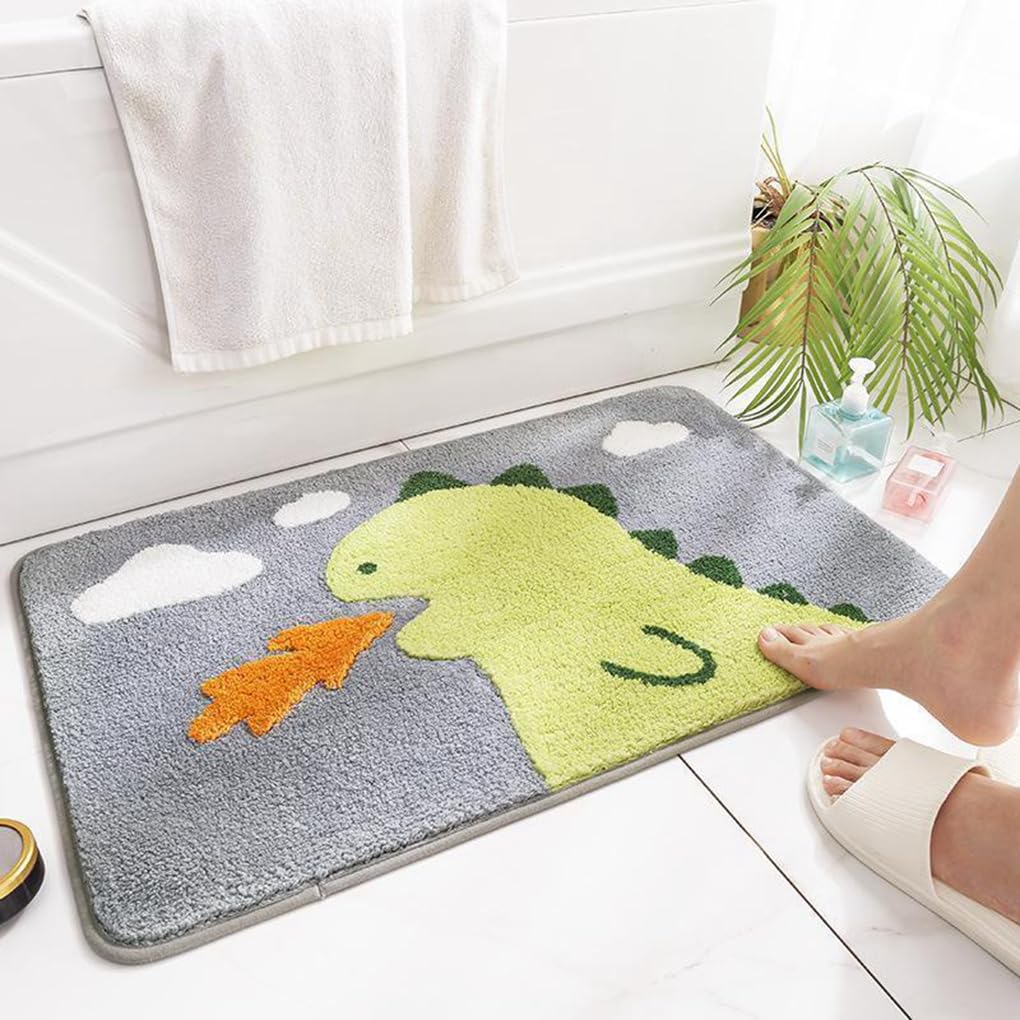 バスマット 40×60cm 吸水速乾 ふわふわ マイクロファイバー 滑り止め付き 抗菌防臭 厚手 洗濯機対応 乾きやすい お風呂マット 脱衣所 洗面所用 おしゃれ 北欧風 ORYSD62