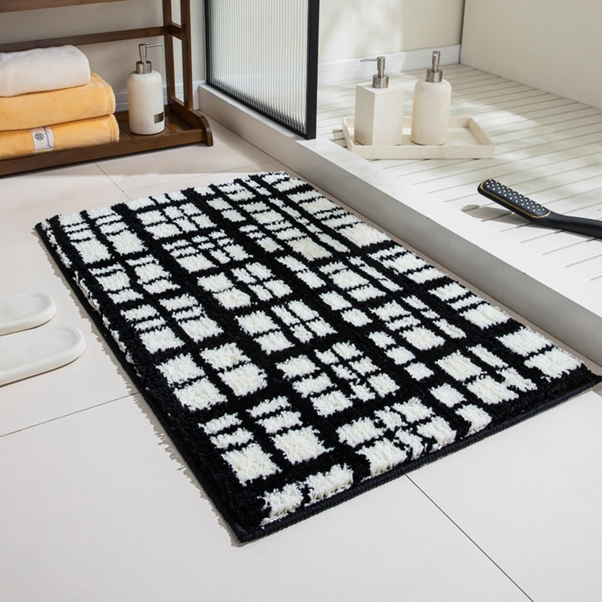 バスマット 60×40cm お風呂マット 速乾 洗える 抗菌防臭 大判 ソフト おしゃれ マイクロファイバー タオル地 安い 厚手 ORYSD13A