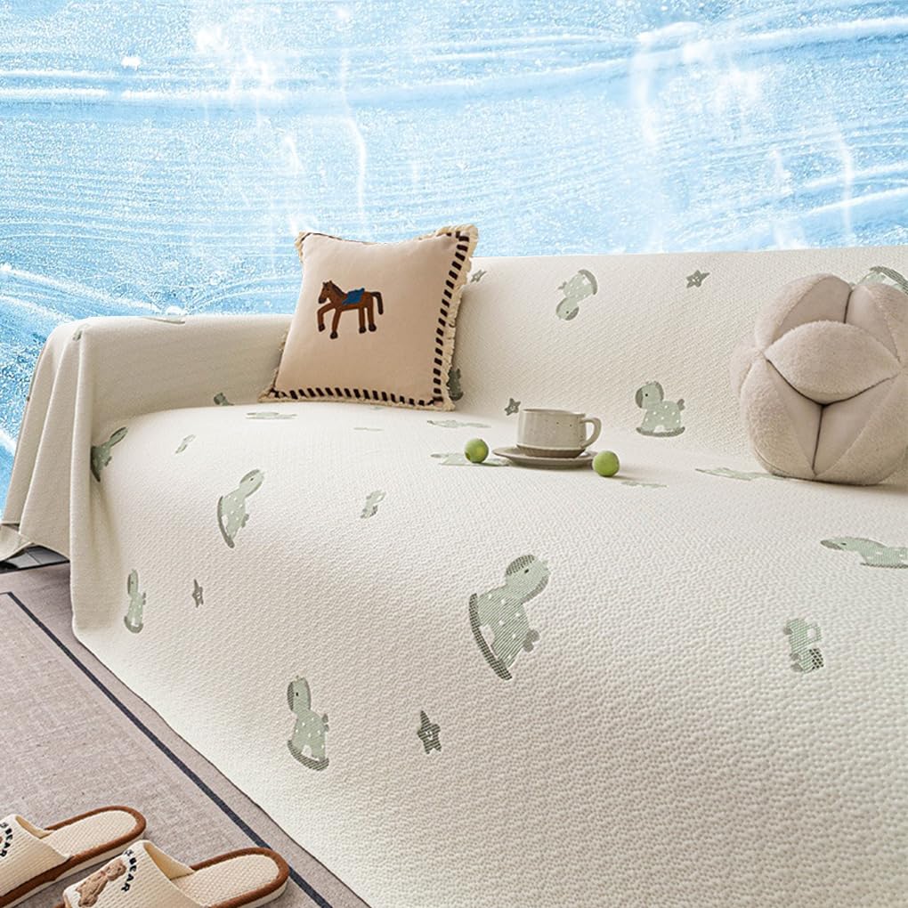 「ORRMALL」ソファーカバー 冷感 夏用 180×130cm ひんやり アイスシルク 接触冷感 涼しく快適 通気性 速乾 洗える 滑り止め付き ソファーシーツ 1人掛け 2人掛け 3人掛け L字対応 北欧風 無地 おしゃれ 防塵 汚れ防止 ペット対策 ソファ保護 柔らかい 清潔感 リビング用 ORRSofa97