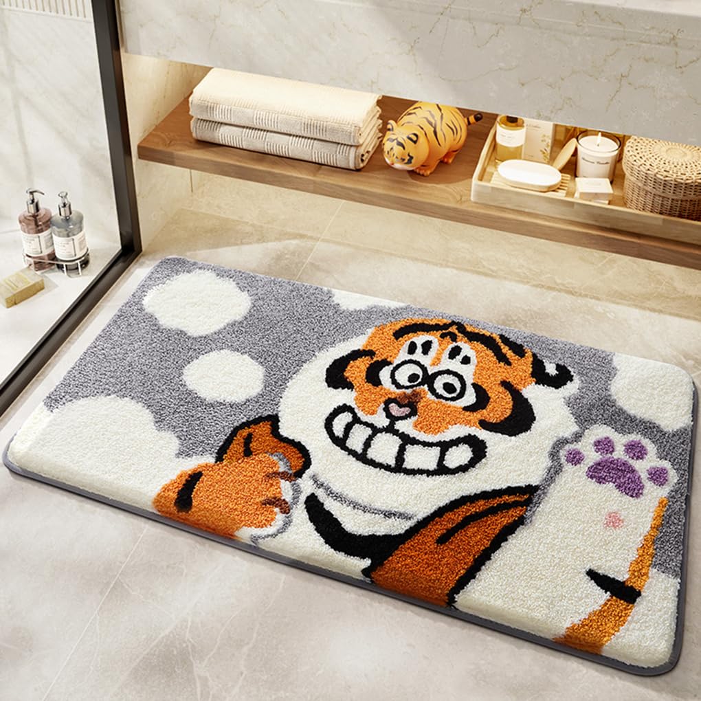 バスマット 50×80cm 吸水速乾 ふわふわ マイクロファイバー 滑り止め付き 抗菌防臭 厚手 洗濯機対応 乾きやすい お風呂マット 脱衣所 洗面所用 おしゃれ 北欧風 ORYSD125