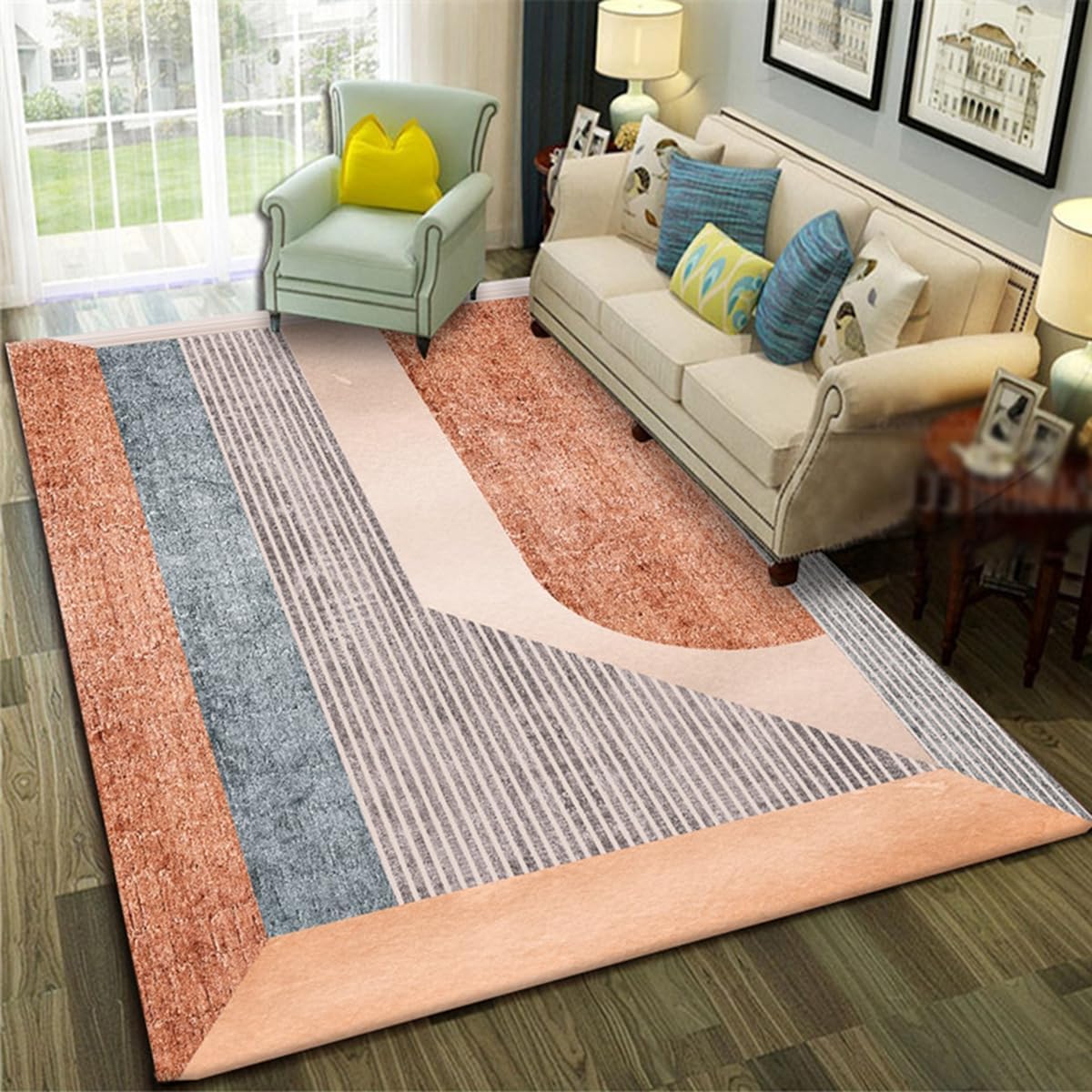 Frisence カーペット 120×160cm 洗える ラグ 滑り止め付き 防音・防寒・床暖房対応 ラグマット 折りたたみ コンパクト収納可能 おしゃれ ふわふわ 北欧風 リビング 寝室 子供部屋用 FRIDT66