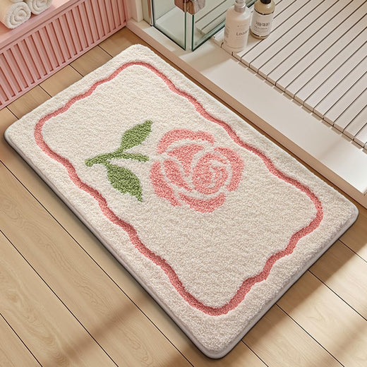 バスマット 50×80cm 吸水速乾 ふわふわ マイクロファイバー 滑り止め付き 抗菌防臭 厚手 洗濯機対応 乾きやすい お風呂マット 脱衣所 洗面所用 おしゃれ 北欧風 ORYSD167