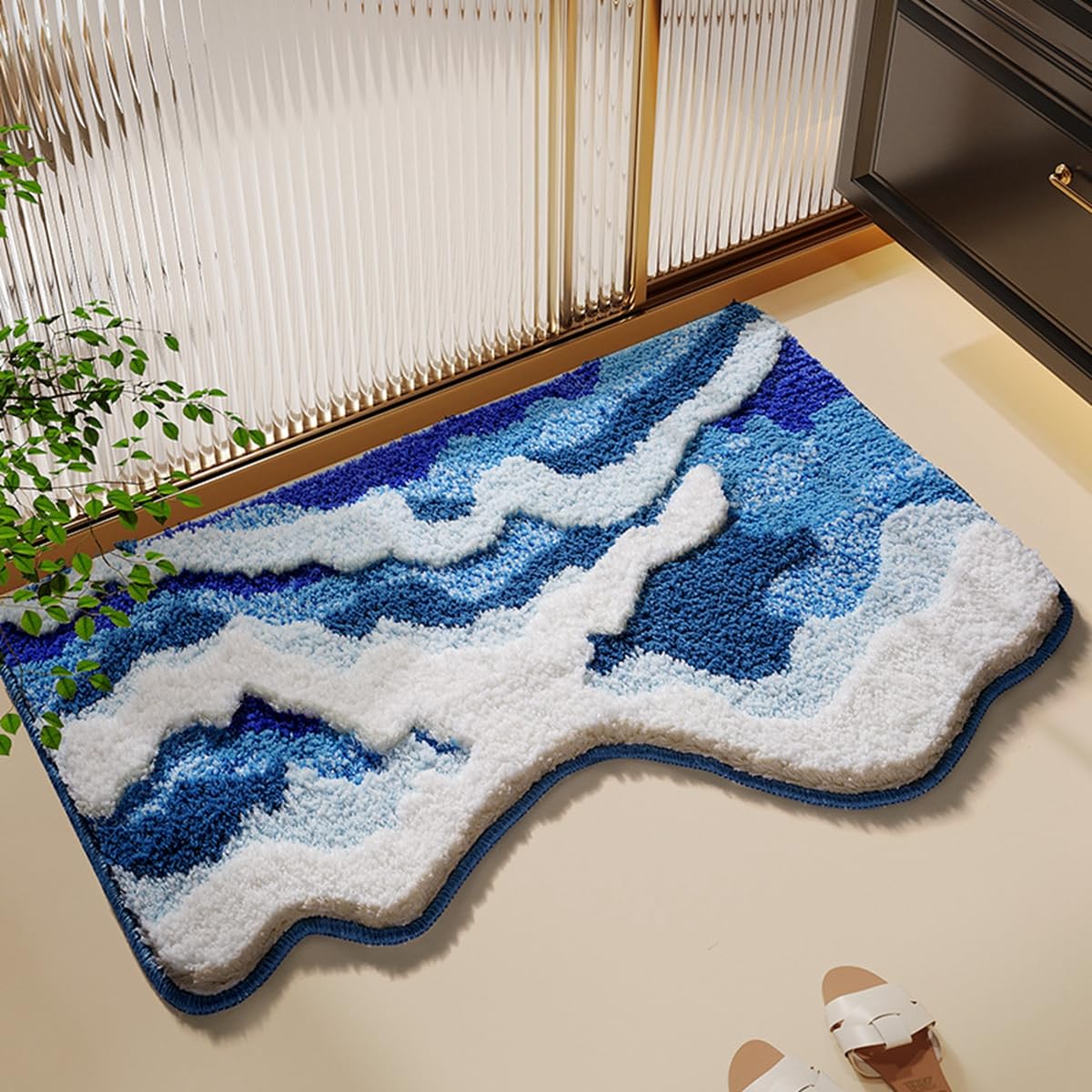 バスマット 80×50cm お風呂マット 速乾 洗える 抗菌防臭 大判 ソフト おしゃれ マイクロファイバー タオル地 安い 厚手 ORYSD08A