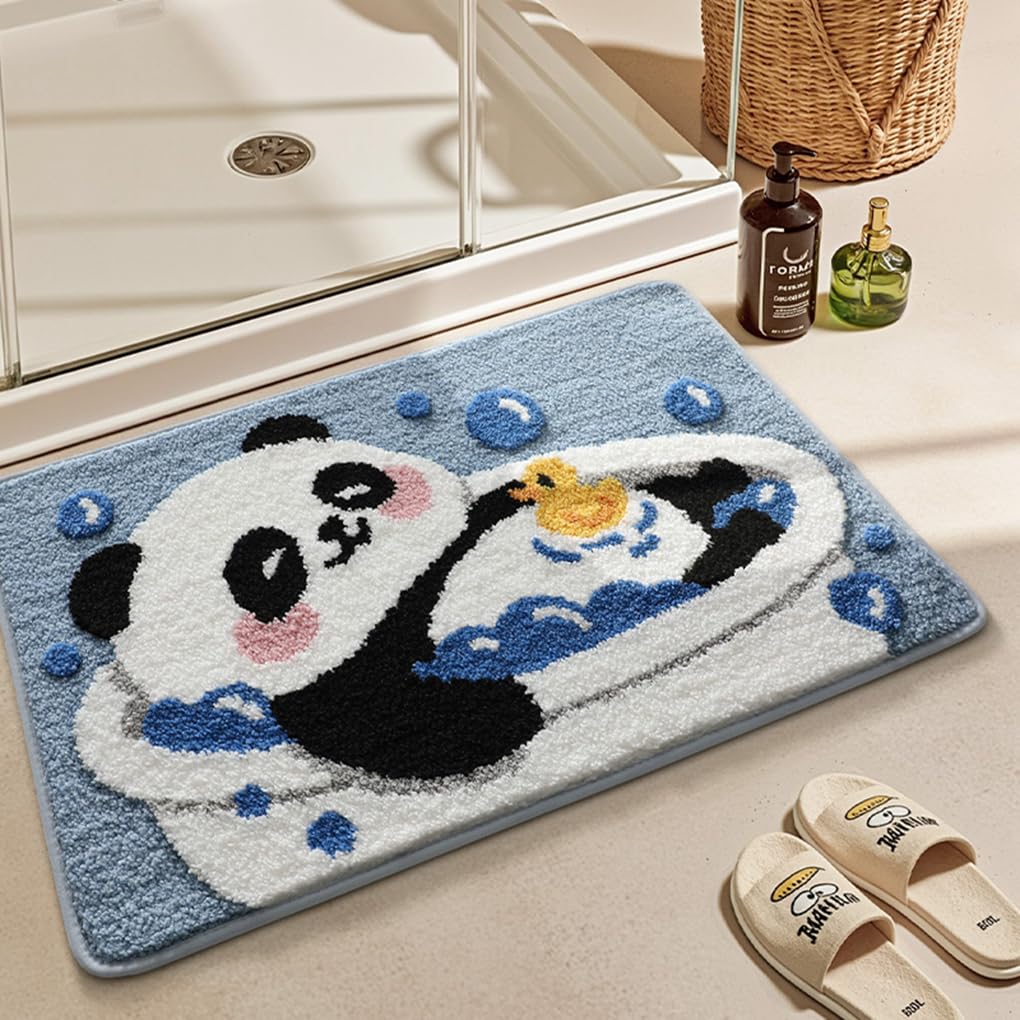 バスマット 40×60cm 吸水速乾 ふわふわ マイクロファイバー 滑り止め付き 抗菌防臭 厚手 洗濯機対応 乾きやすい お風呂マット 脱衣所 洗面所用 おしゃれ 北欧風 ORYSD164