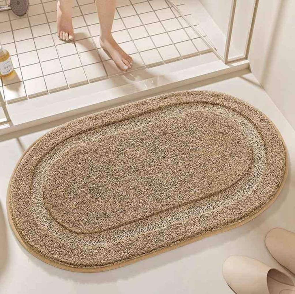 バスマット 40×60cm 吸水速乾 ふわふわ マイクロファイバー 滑り止め付き 抗菌防臭 厚手 洗濯機対応 乾きやすい お風呂マット 脱衣所 洗面所用 おしゃれ 北欧風 ORYSD82