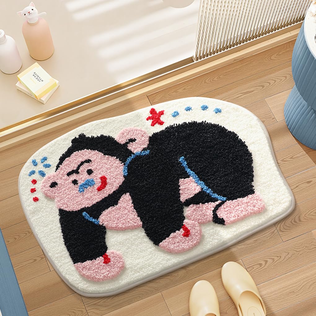 バスマット 40×60cm 吸水速乾 ふわふわ マイクロファイバー 滑り止め付き 抗菌防臭 厚手 洗濯機対応 乾きやすい お風呂マット 脱衣所 洗面所用 おしゃれ 北欧風 ORYSD137
