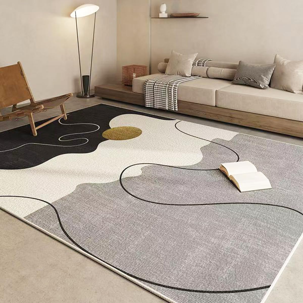 Frisence カーペット 120×160cm 洗える ラグ 滑り止め付き 防音・防寒・床暖房対応 ラグマット 折りたたみ コンパクト収納可能 おしゃれ ふわふわ 北欧風 リビング 寝室 子供部屋用 FRIDT72