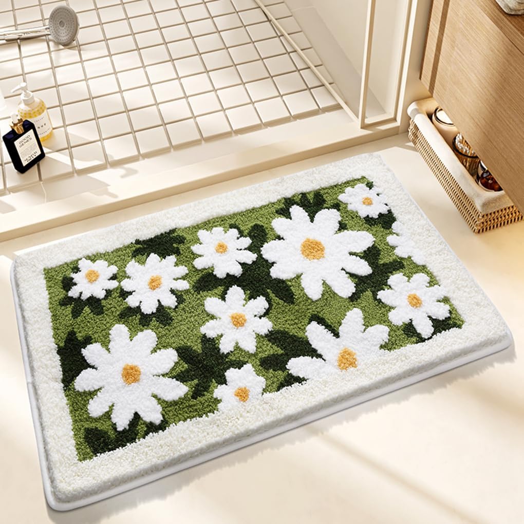バスマット 40×60cm 吸水速乾 ふわふわ マイクロファイバー 滑り止め付き 抗菌防臭 厚手 洗濯機対応 乾きやすい お風呂マット 脱衣所 洗面所用 おしゃれ 北欧風 ORYSD118