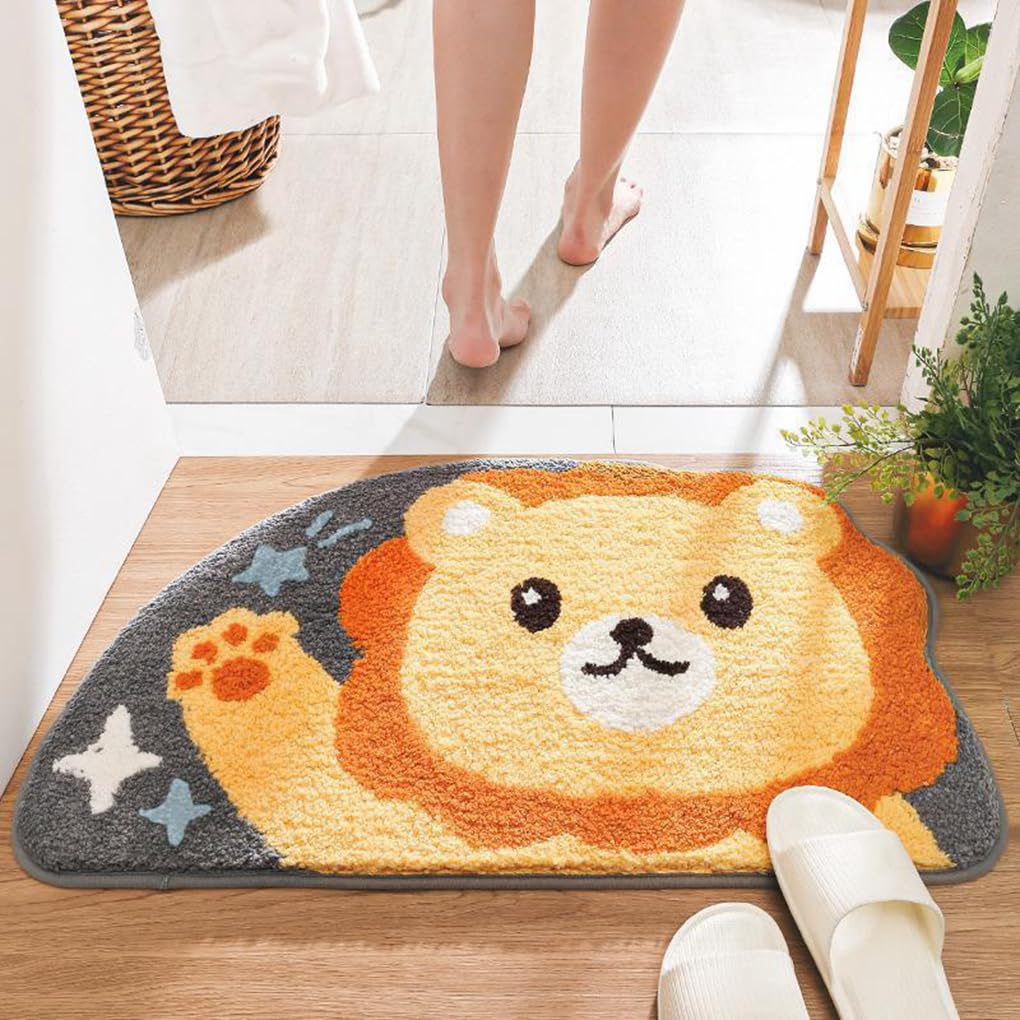 バスマット 40×60cm 吸水速乾 ふわふわ マイクロファイバー 滑り止め付き 抗菌防臭 厚手 洗濯機対応 乾きやすい お風呂マット 脱衣所 洗面所用 おしゃれ 北欧風 ORYSD68