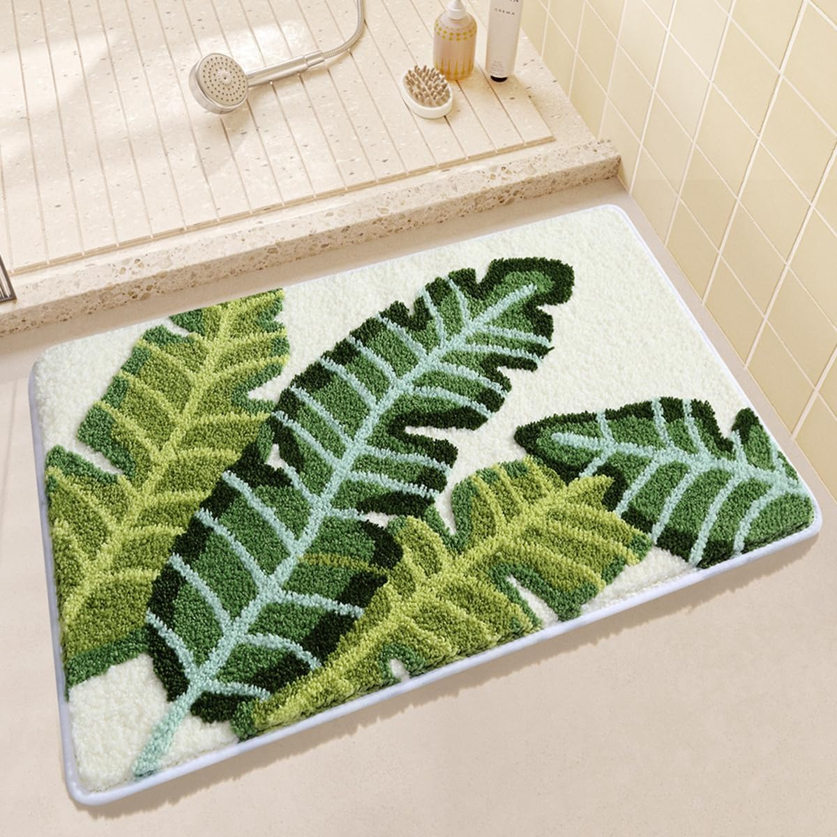 「Tuokus」バスマット 60×40cm 足拭きマット お風呂マット 玄関マット 吸水速乾滑り止め 風呂マット ふんわり 超厚い 吸水速乾 滑り止め ふわふわ 洗える 丸洗い可能 洗面所 脱衣所 浴室 キッチン 台所 TYSD49
