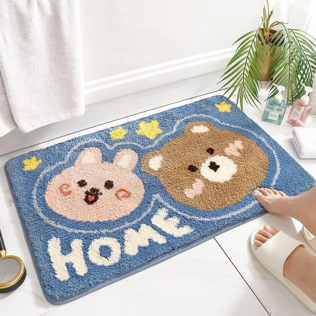 バスマット 40×60cm 吸水速乾 ふわふわ マイクロファイバー 滑り止め付き 抗菌防臭 厚手 洗濯機対応 乾きやすい お風呂マット 脱衣所 洗面所用 おしゃれ 北欧風 ORYSD69