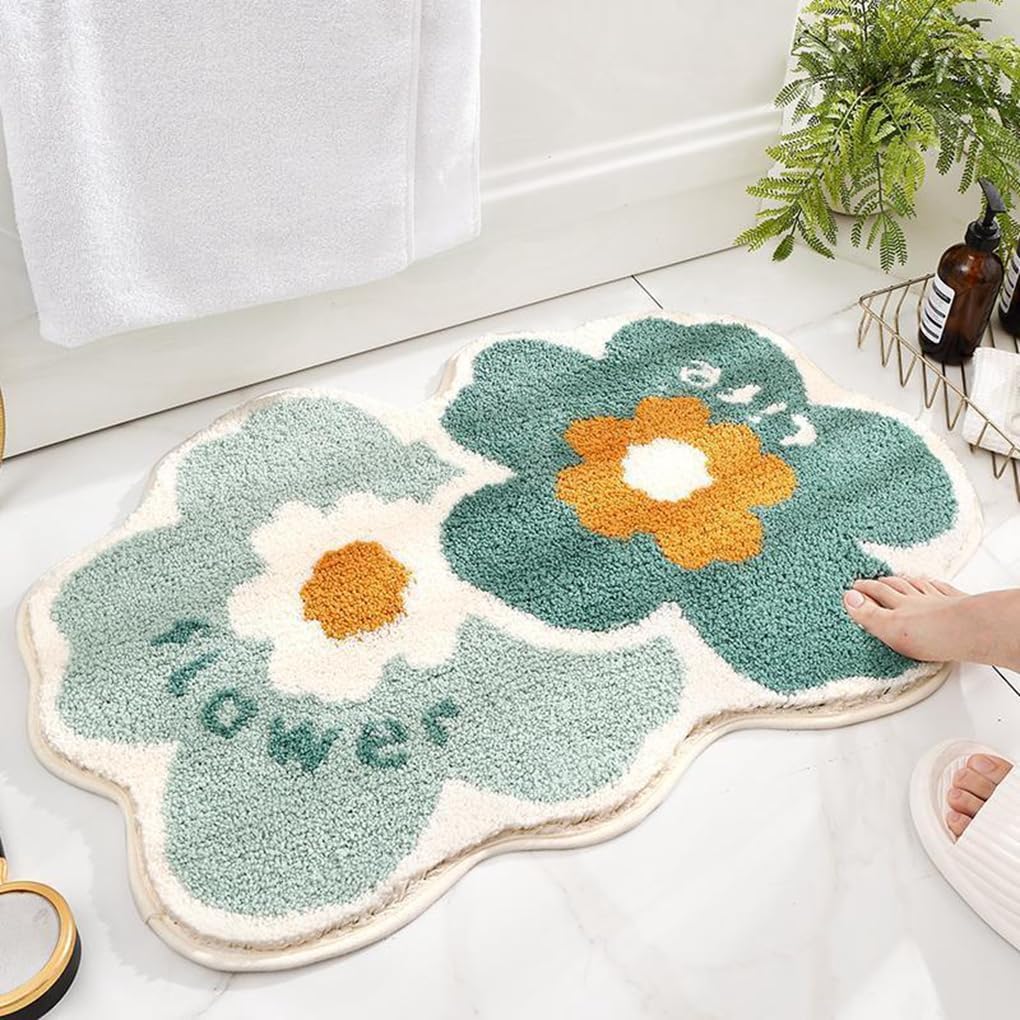 バスマット 40×60cm 吸水速乾 ふわふわ マイクロファイバー 滑り止め付き 抗菌防臭 厚手 洗濯機対応 乾きやすい お風呂マット 脱衣所 洗面所用 おしゃれ 北欧風 ORYSD58
