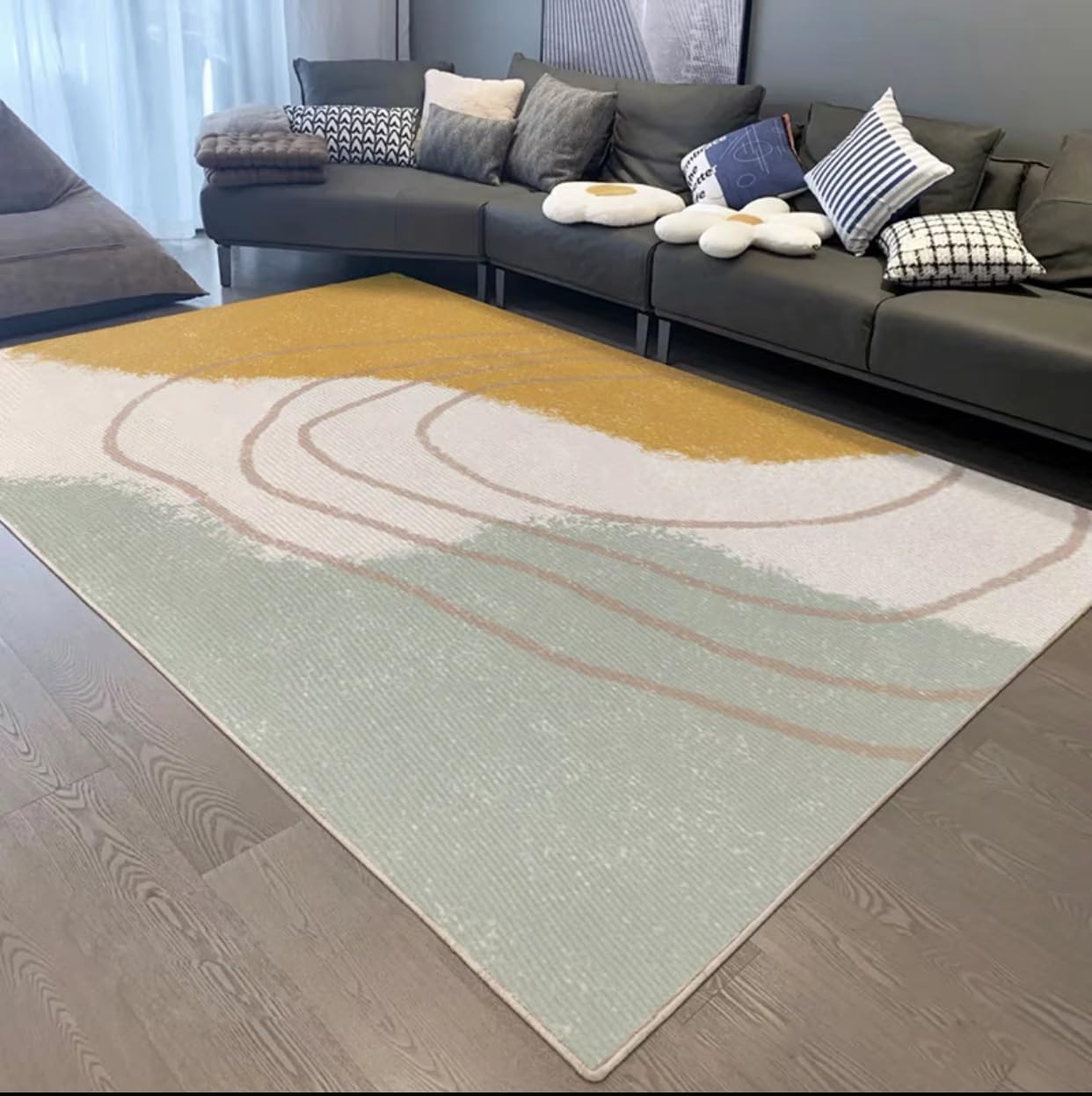 Frisence カーペット 120×160cm 洗える ラグ 滑り止め付き 防音・防寒・床暖房対応 ラグマット 折りたたみ コンパクト収納可能 おしゃれ ふわふわ 北欧風 リビング 寝室 子供部屋用 FRIDT65