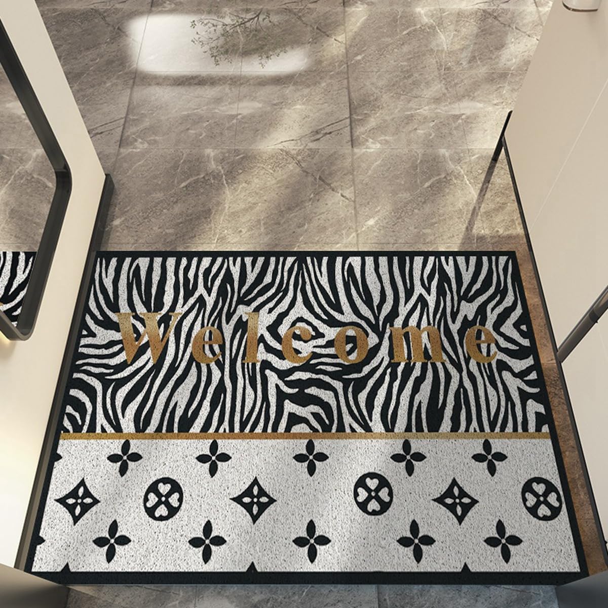 「Tuokus」玄関マット ドアマット 泥落としマット フロアマット マット キッチンマット タイルカーペット 床マット 屋外 滑り止め 耐磨耗性 速乾 吸水 洗える 店舗 飲食店 オフィス 事務所 XGDianj73 45*75cm