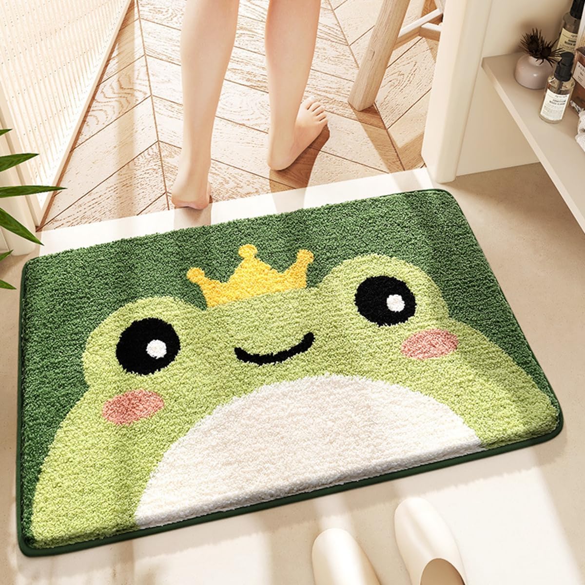 「Tuokus」バスマット 60×40cm 足拭きマット お風呂マット 玄関マット 吸水速乾滑り止め 風呂マット ふんわり 超厚い 吸水速乾 滑り止め ふわふわ 洗える 丸洗い可能 洗面所 脱衣所 浴室 キッチン 台所 TYSD52