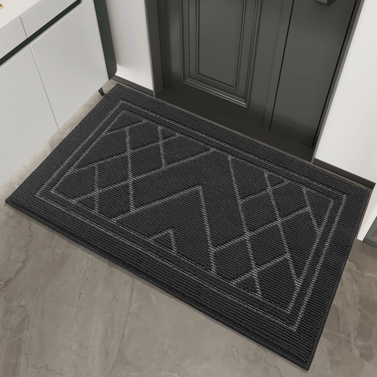 Tuokus 玄関マット 75×45cm ドアマット 泥落としマット フロアマット マット キッチンマット タイルカーペット 床マット 屋外 滑り止め 耐磨耗性 速乾 吸水 洗える 店舗 飲食店 オフィス 事務所 XGJ38