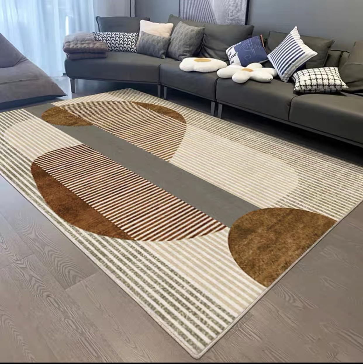 Frisence カーペット 120×160cm 洗える ラグ 滑り止め付き 防音・防寒・床暖房対応 ラグマット 折りたたみ コンパクト収納可能 おしゃれ ふわふわ 北欧風 リビング 寝室 子供部屋用 FRIDT65