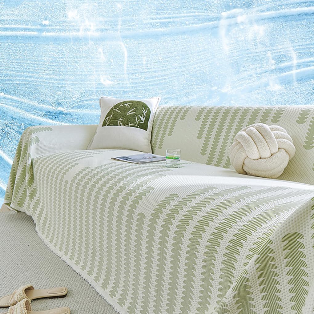 「ORRMALL」ソファーカバー 冷感 夏用 180×130cm ひんやり アイスシルク 接触冷感 涼しく快適 通気性 速乾 洗える 滑り止め付き ソファーシーツ 1人掛け 2人掛け 3人掛け L字対応 北欧風 無地 おしゃれ 防塵 汚れ防止 ペット対策 ソファ保護 柔らかい 清潔感 リビング用 ORRSofa95