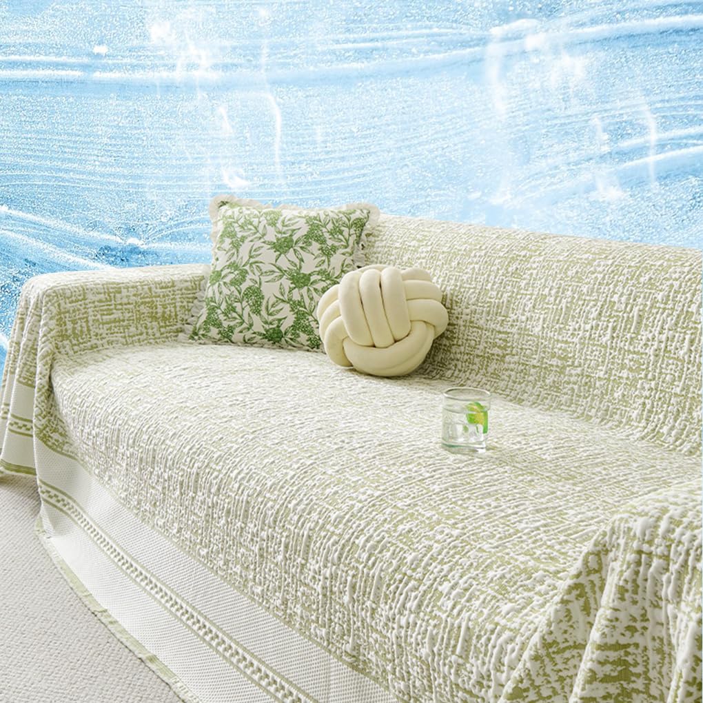 「ORRMALL」ソファーカバー 冷感 夏用 180×130cm ひんやり アイスシルク 接触冷感 涼しく快適 通気性 速乾 洗える 滑り止め付き ソファーシーツ 1人掛け 2人掛け 3人掛け L字対応 北欧風 無地 おしゃれ 防塵 汚れ防止 ペット対策 ソファ保護 柔らかい 清潔感 リビング用 ORRSofa39