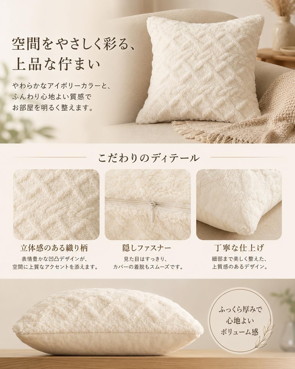 「ORRMALL」クッション 30×50cm クッションカバー付き 中材入り 北欧 おしゃれ SYORBZhen165