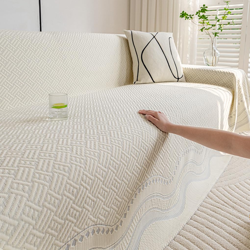 「ORRMALL」ソファーカバー 冷感 夏用 180×130cm ひんやり アイスシルク 接触冷感 涼しく快適 通気性 速乾 洗える 滑り止め付き ソファーシーツ 1人掛け 2人掛け 3人掛け L字対応 北欧風 無地 おしゃれ 防塵 汚れ防止 ペット対策 ソファ保護 柔らかい 清潔感 リビング用 ORRSofa15