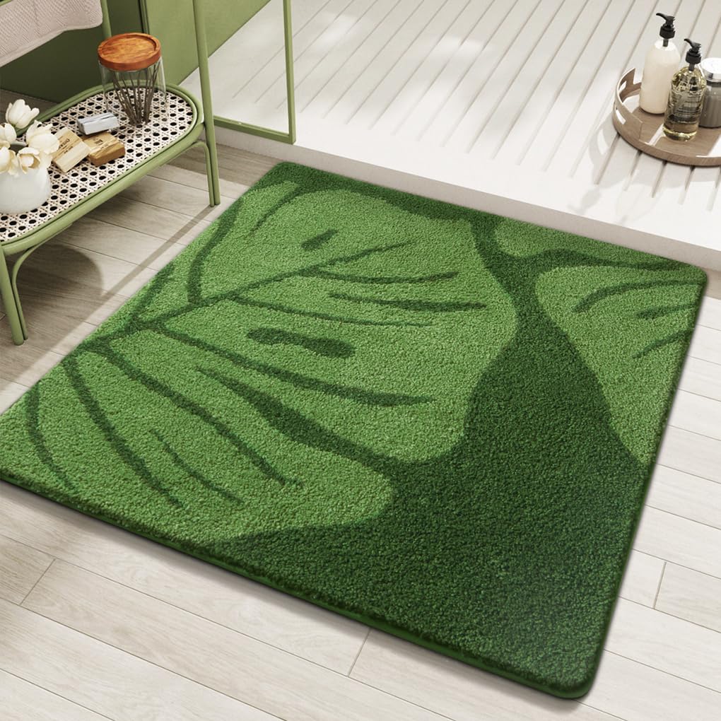 バスマット 60×60cm 吸水速乾 ふわふわ マイクロファイバー 滑り止め付き 抗菌防臭 厚手 洗濯機対応 乾きやすい お風呂マット 脱衣所 洗面所用 おしゃれ 北欧風 ORYSD134