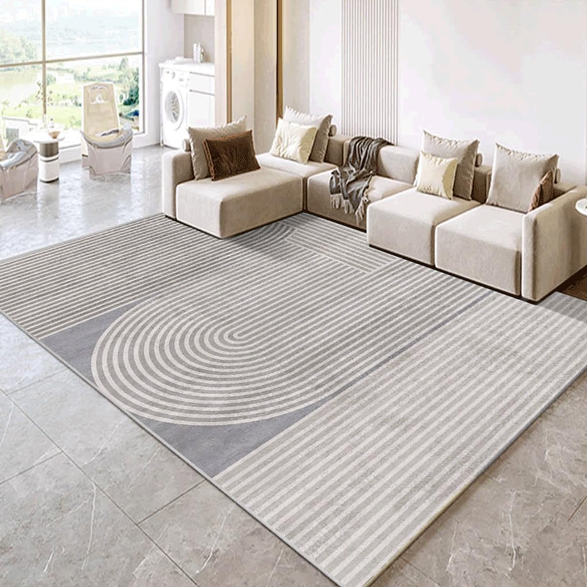 Frisence カーペット 120×160cm 洗える ラグ 滑り止め付き 防音・防寒・床暖房対応 ラグマット 折りたたみ コンパクト収納可能 おしゃれ ふわふわ 北欧風 リビング 寝室 子供部屋用 FRIDT74A