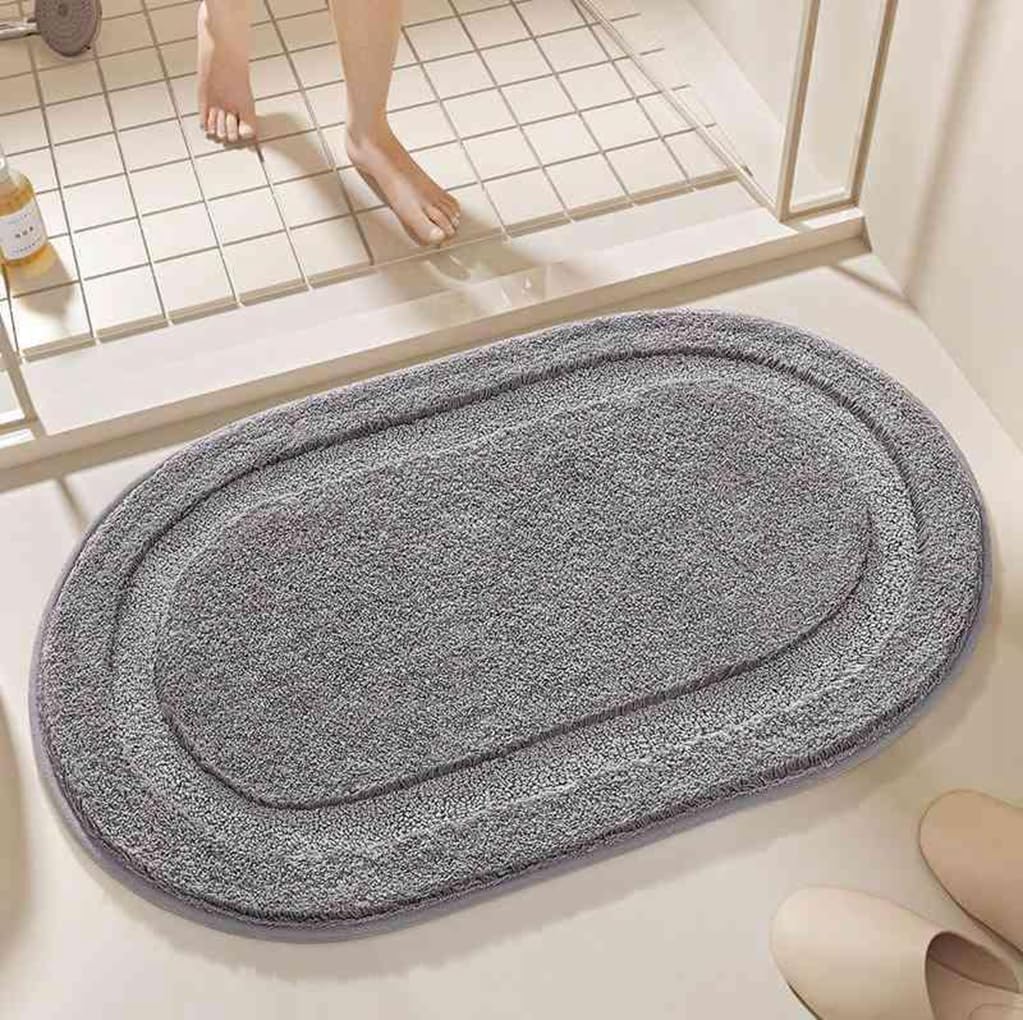 バスマット 40×60cm 吸水速乾 ふわふわ マイクロファイバー 滑り止め付き 抗菌防臭 厚手 洗濯機対応 乾きやすい お風呂マット 脱衣所 洗面所用 おしゃれ 北欧風 ORYSD82