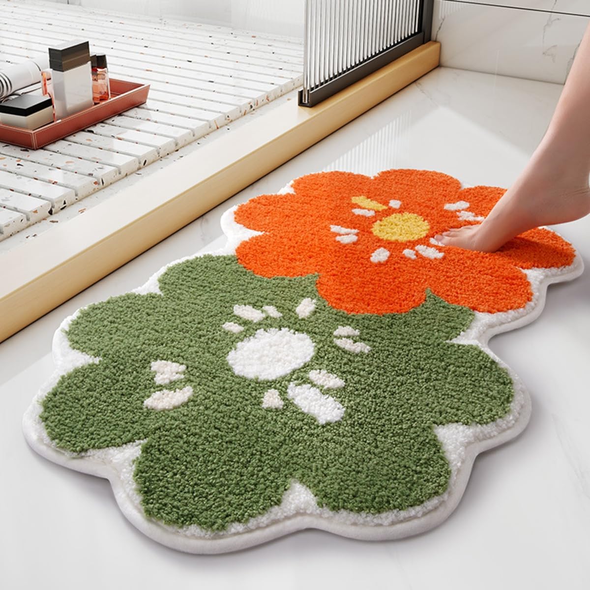 バスマット 60×40cm お風呂マット 速乾 洗える 抗菌防臭 大判 ソフト おしゃれ マイクロファイバー タオル地 安い 厚手 ORYSD28