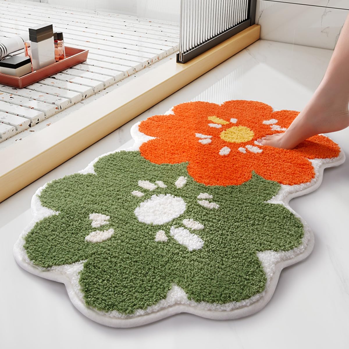 バスマット 60×40cm お風呂マット 速乾 洗える 抗菌防臭 大判 ソフト おしゃれ マイクロファイバー タオル地 安い 厚手 ORYSD28