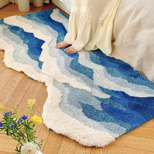「Tuokus」モスラグ ラグマット 80×50cm 苔風デザイン 立体パイル 厚手 植毛ラグ 柔らかい ふわふわ 防音 TPR滑り止め付き 吸水性あり 床暖房対応 ベッドサイド 玄関 リビング 寝室用 洗濯可能 ZHRDTjia05