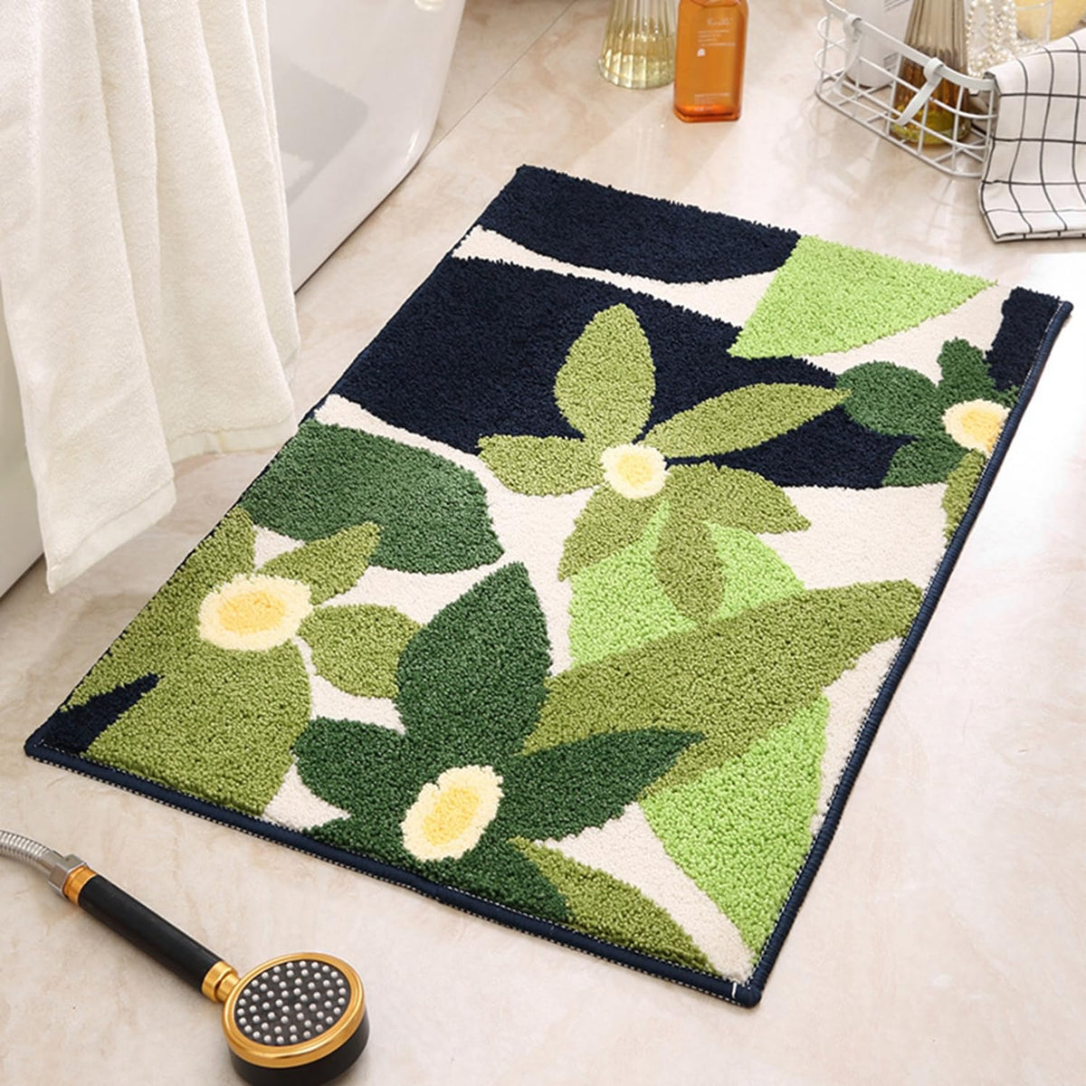 バスマット 60×40cm お風呂マット 速乾 洗える 抗菌防臭 大判 ソフト おしゃれ マイクロファイバー タオル地 安い 厚手 ORYSD32B