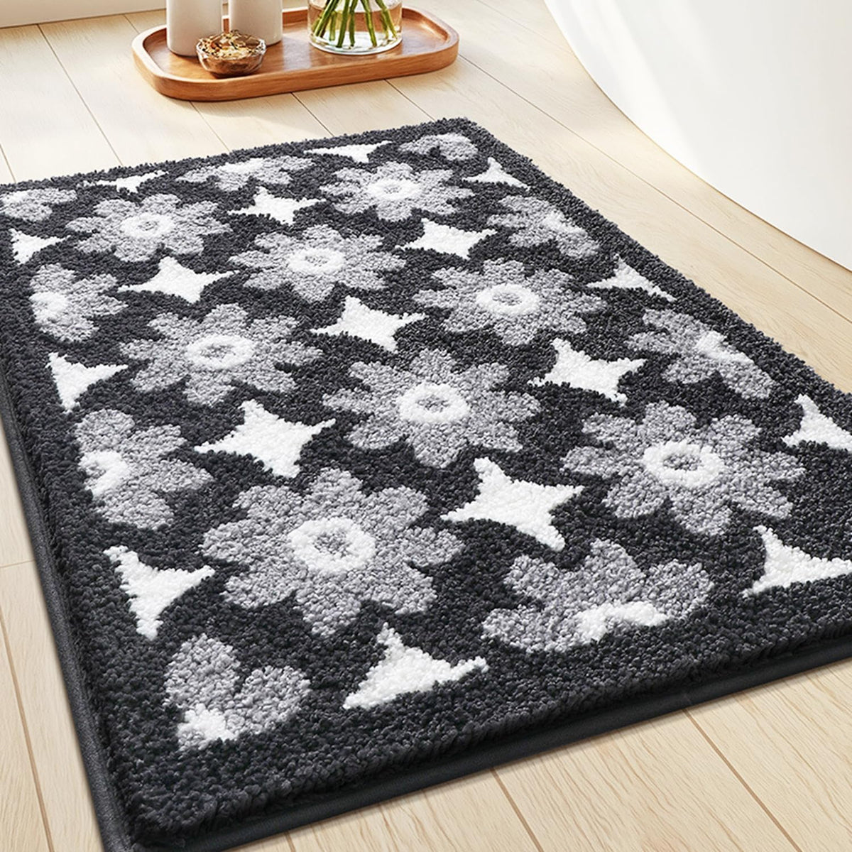 バスマット 60×40cm お風呂マット 速乾 洗える 抗菌防臭 大判 ソフト おしゃれ マイクロファイバー タオル地 安い 厚手 ORYSD31
