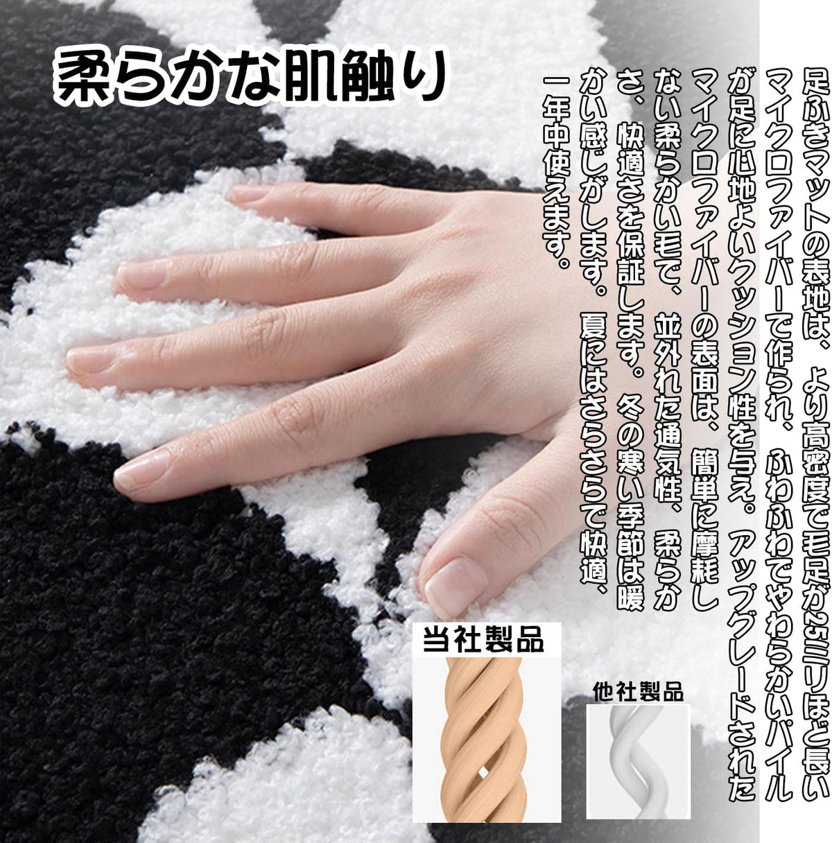 バスマット 60×40cm お風呂マット 速乾 洗える 抗菌防臭 大判 ソフト おしゃれ マイクロファイバー タオル地 安い 厚手 ORYSD09