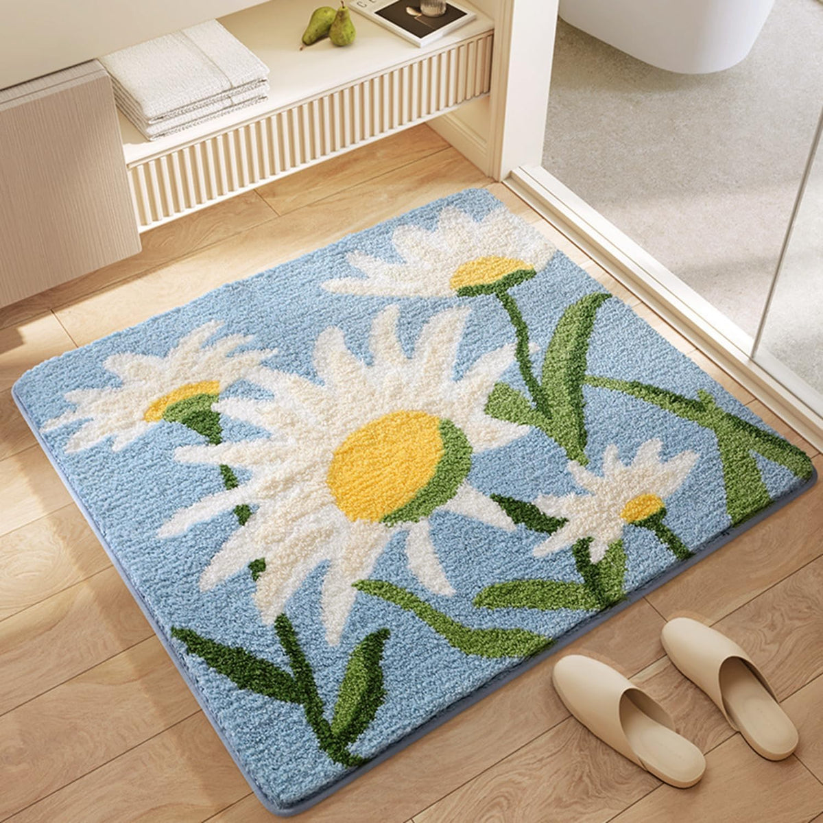 バスマット 60×60cm お風呂マット 速乾 洗える 抗菌防臭 大判 ソフト おしゃれ マイクロファイバー タオル地 安い 厚手 ORYSD29