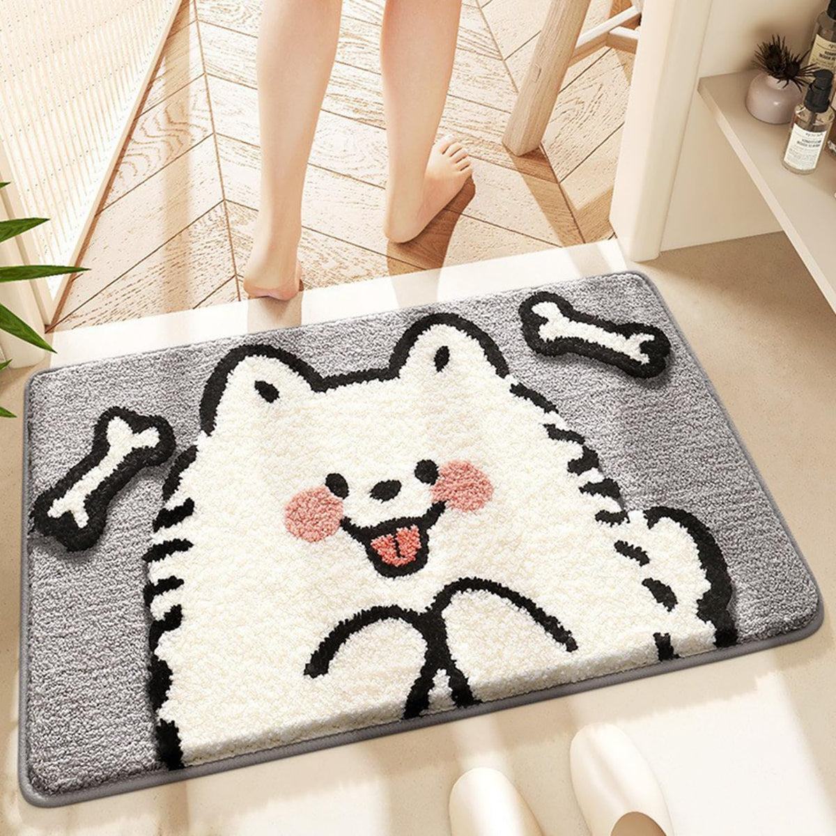 バスマット 60×40cm お風呂マット 速乾 洗える 抗菌防臭 大判 ソフト おしゃれ マイクロファイバー タオル地 安い 厚手 ORYSD33E