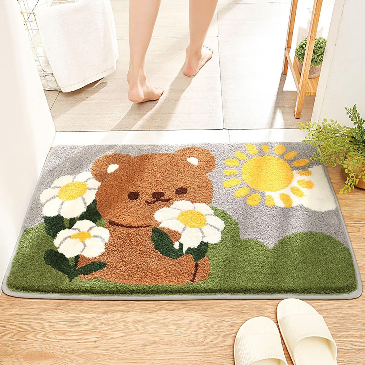 バスマット 60×40cm お風呂マット 速乾 洗える 抗菌防臭 大判 ソフト おしゃれ マイクロファイバー タオル地 安い 厚手 ORYSD33C