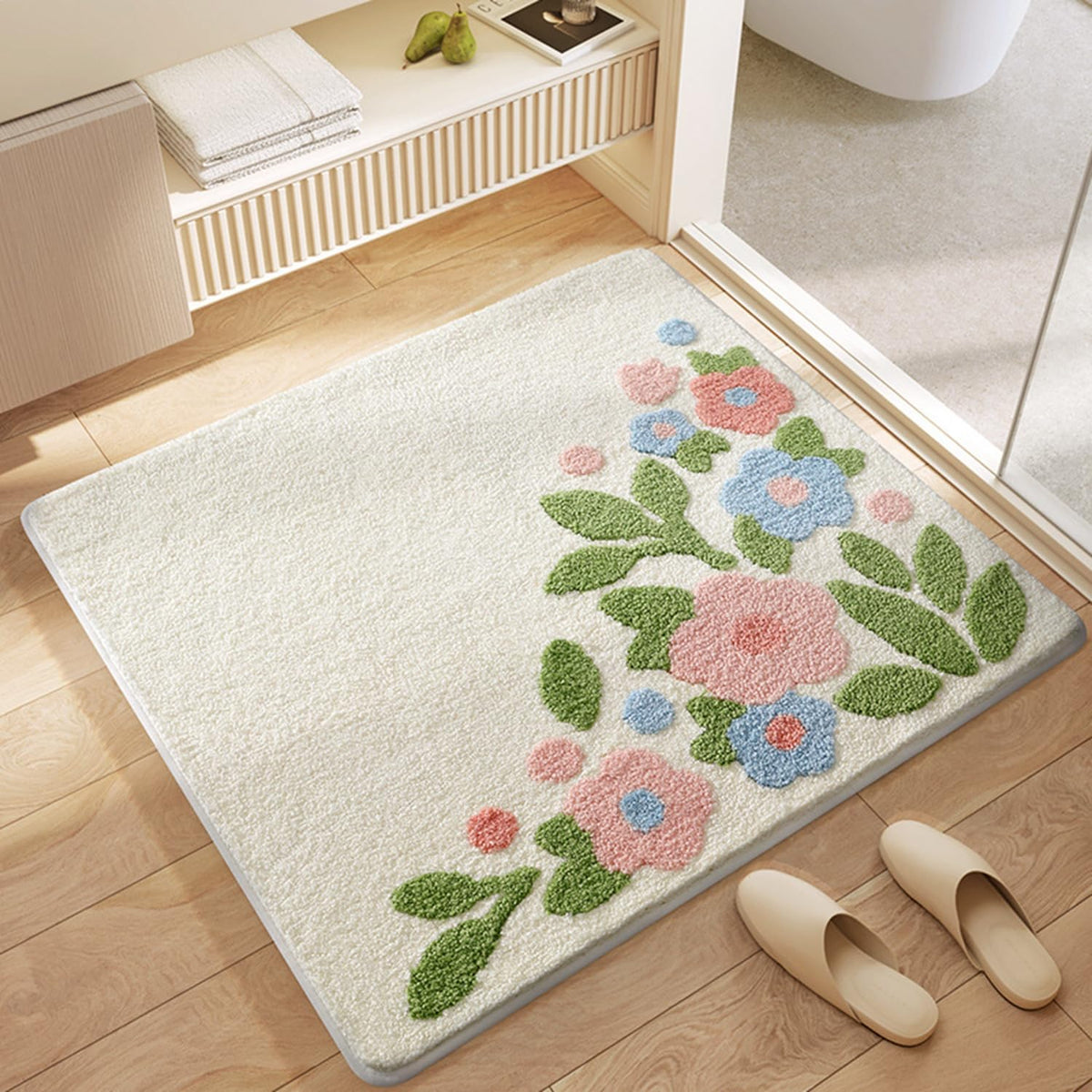 バスマット 60×60cm お風呂マット 速乾 洗える 抗菌防臭 大判 ソフト おしゃれ マイクロファイバー タオル地 安い 厚手 ORYSD29
