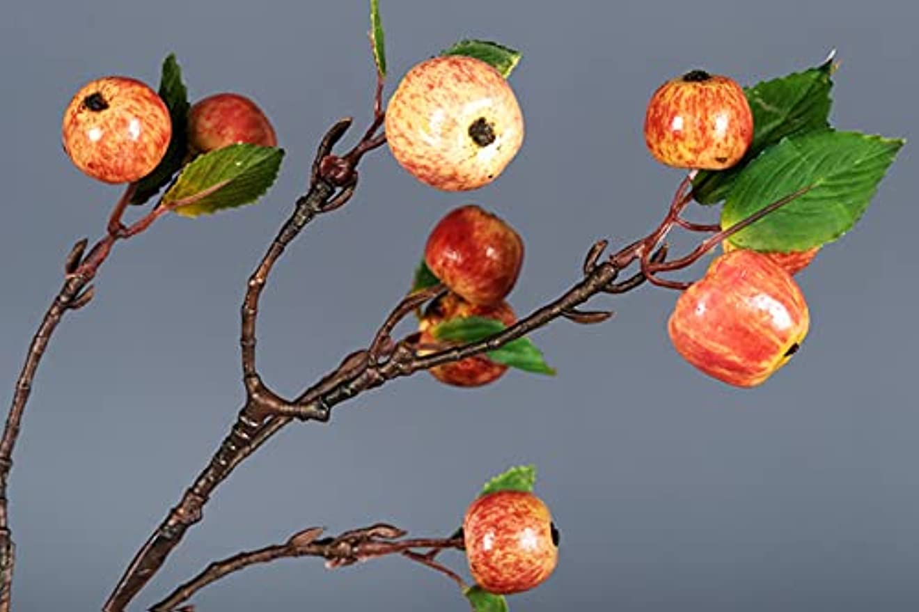 「Tuokus」人工観葉植物 造花 りんご アップル 手作り フラワーアレンジメント 枯れない花 フェイクグリーン インテリア おしゃれ グリーン デコレーション 枯れない 本物 FZHj07癒しの 1つ：30*60cm(約)