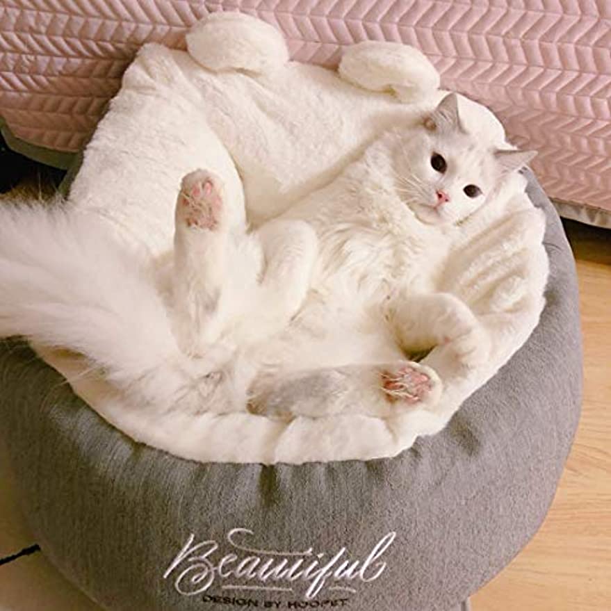 猫のベッド 猫の家 ペット用寝袋 可愛い ウサギ耳 ふわふわ 暖かい 柔らかい 寝床 冬用 室内用 キャットハウス ペットハウス 猫ベッド